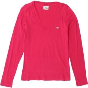 Lacoste V-neck Cotton Long Sleeve Tee